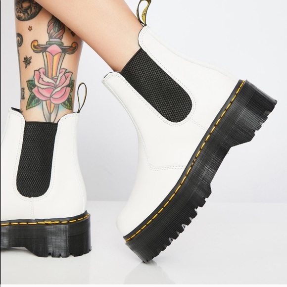 doc martens chelsea platform white